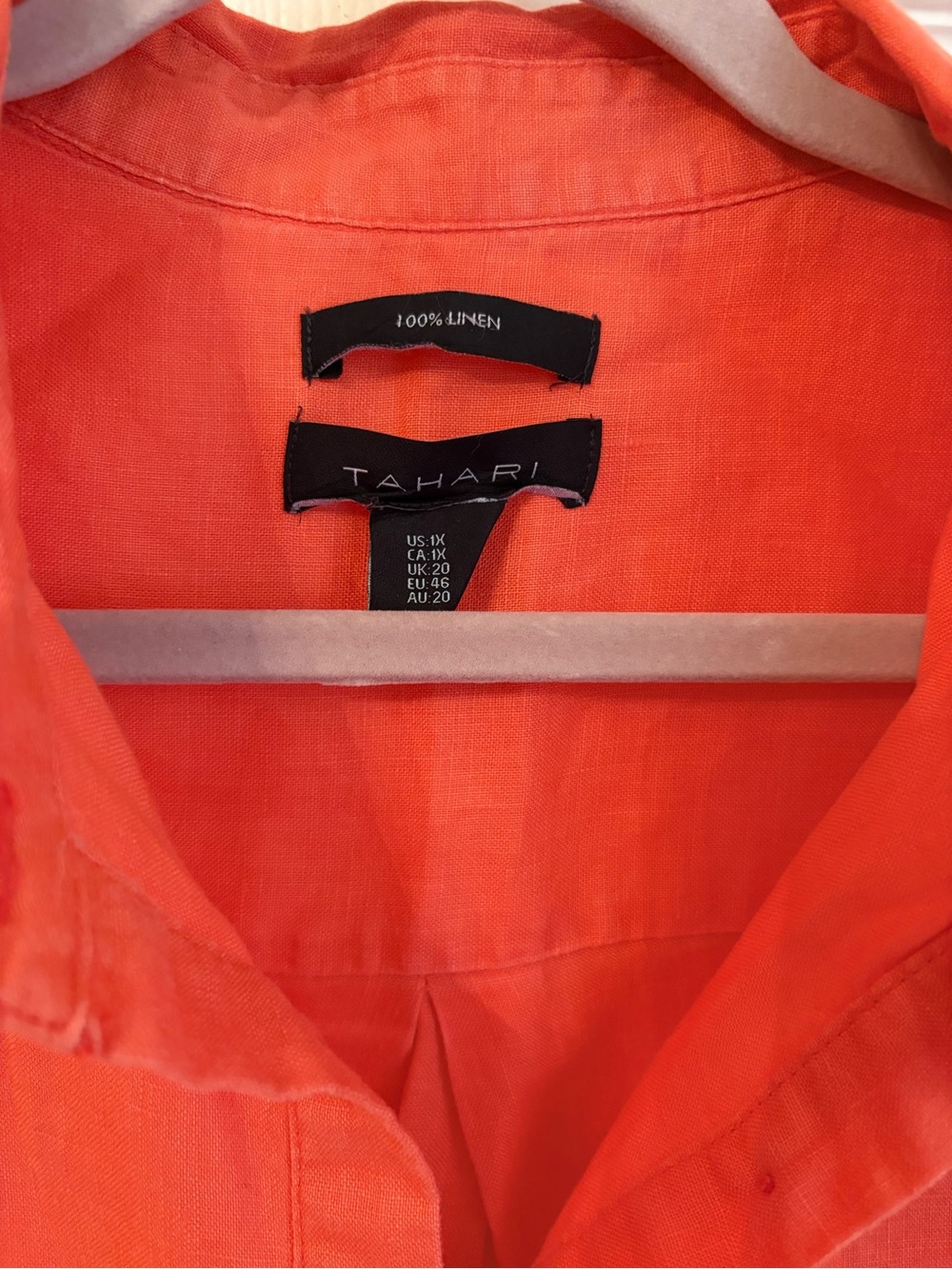 Tahari Sleeveless Collared Dress in Bright Orange - Picture 2 of 3
